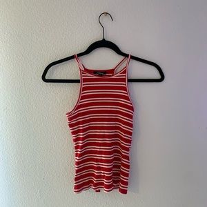 red and white striped tank